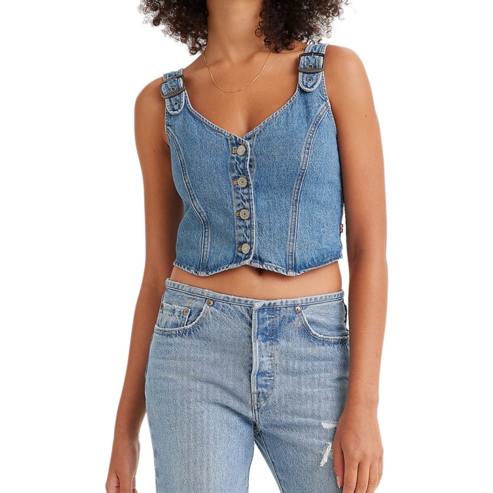 Levi's Women's Charlie Cropped Jean Top Size Medium